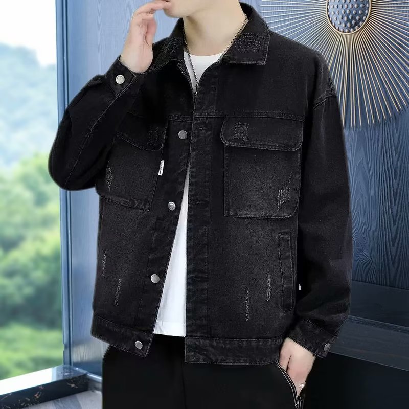 秋冬宽松耐磨加厚牛仔外套