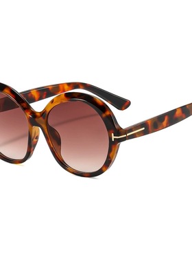 T字圆框显脸小防晒女士太阳镜