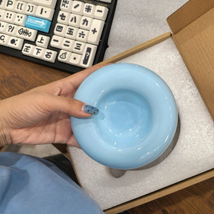 陶瓷宠物碗猫碗狗碗猫咪粮食碗甜甜圈食器水碗瓷碗猫罐头贝果碗