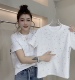 欧洲站2026春季 洋气百搭套头上衣潮 t恤女时尚 新款 烫钻满天星短袖
