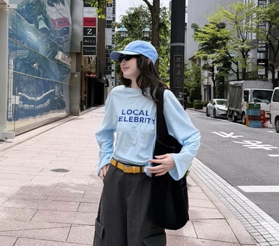 欧货2026春夏新款字母印花长袖防晒衫t恤女宽松时尚洋气百搭上衣