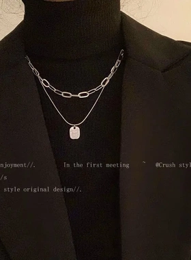 秋冬毛衣链几何可抽拉项链轻奢ins时尚百搭气质简约内搭项链
