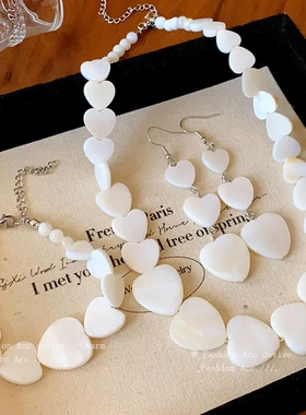 小众不规则爱心拼接项链简约高级感个性锁骨链时尚度假风项饰