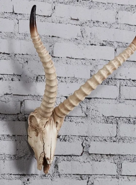 墙饰挂饰壁饰 羊头骨摆件挂件壁挂复式创意动物墙壁饰品羊头