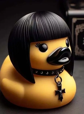 Duieville Du撒旦鸭朋克鸭瓦伦蒂娜夫人哥特女孩鸭树脂小摆件