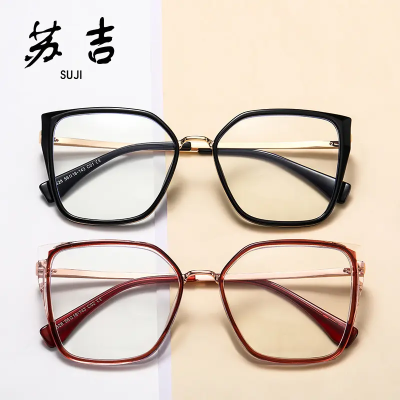 新款眼镜 个性TR镜框弹簧镜腿镜架潮流方形眼镜女士平光镜