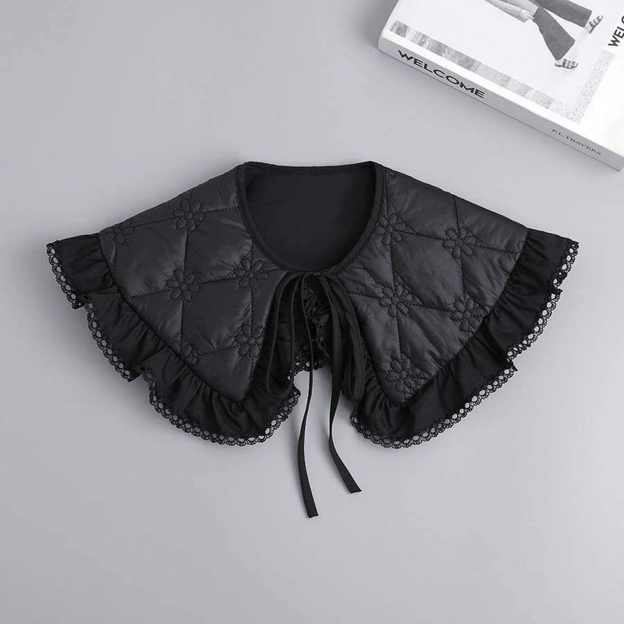 春秋冬黑色格子女披肩
