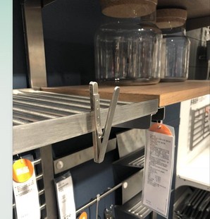 IKEA宜家  康福斯磁铁夹不锈钢通用便捷厨房墙面用品夹子国内代购