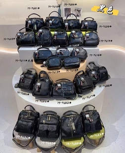 羊皮女包黑色高级感原创手工学院风复古简约休闲单肩斜跨包双肩包