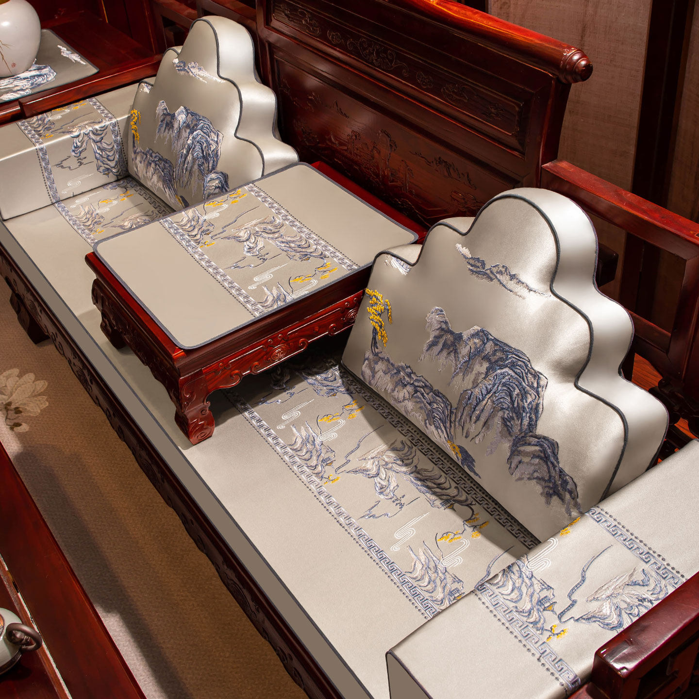 红木沙发垫四季通用防滑坐垫子中式沙发垫子防滑沙发垫套罩椅垫,居家布艺,沙发垫,淘宝优惠券,粉丝福利购,淘宝优惠卷