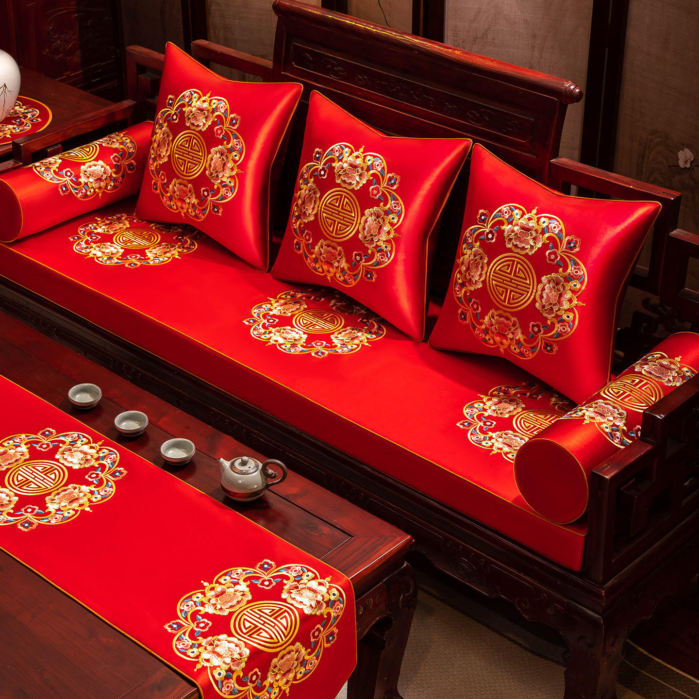 新中式红木沙发坐垫罗汉床垫子套罩四季通用实木老式沙发海绵垫,居家布艺,沙发垫,淘宝优惠券,粉丝福利购,淘宝优惠卷
