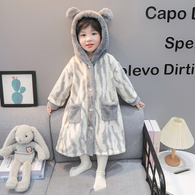 男孩宝宝浴衣浴袍儿童法兰绒睡衣