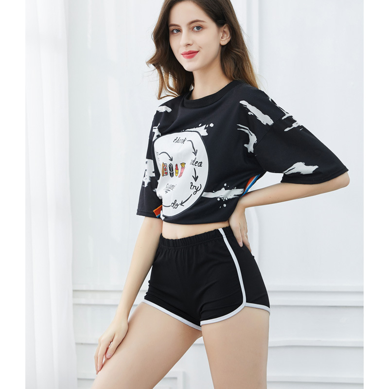 高腰弹力棉质百搭显瘦舒适运动裤