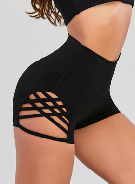 ds钢管舞蹈服twerk热舞短裤镂空瑜伽裤跑步健身运动高腰尊巴裤女