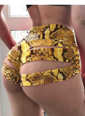 欧美钢管舞蹈gogo演出服巨辣高腰瑜伽短裤heels露臀跳舞twerk短裤