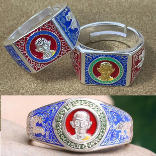 泰国佛牌龙婆瑞自身像复古口古戒指男女款百日纪念版开口可调节潮