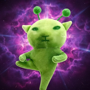 绿色外星猫特效毛绒玩偶猫猫公仔猫咪挂件布娃娃搞怪创意可变