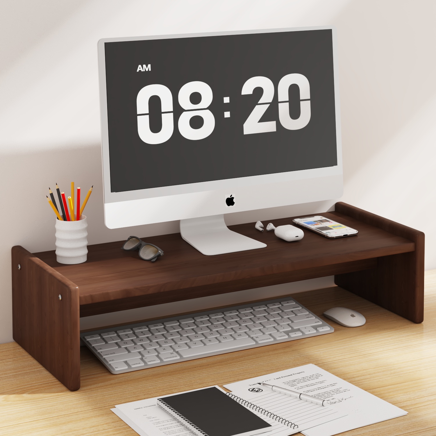 台式电脑增高架办公室工位显示器抬高架桌面显示屏改造置物垫高架