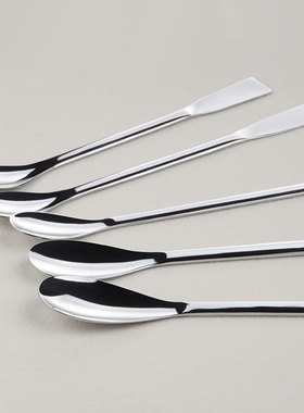 ASONE不锈钢药勺150/180/240mm带刮刀长柄药匙称量取样勺日本进口