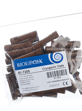 BIOLOGIX外旋冷冻管2ml透明棕色自立无菌冻存管刻度81-8204巴罗克