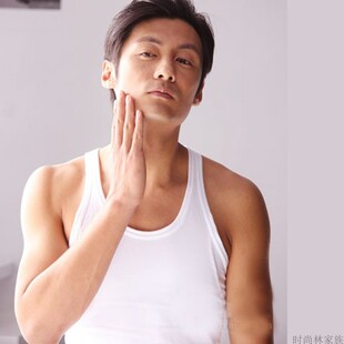 余文乐背心同款白色圆领纯棉透气运动健身修吸汗速干夏季吊带大码