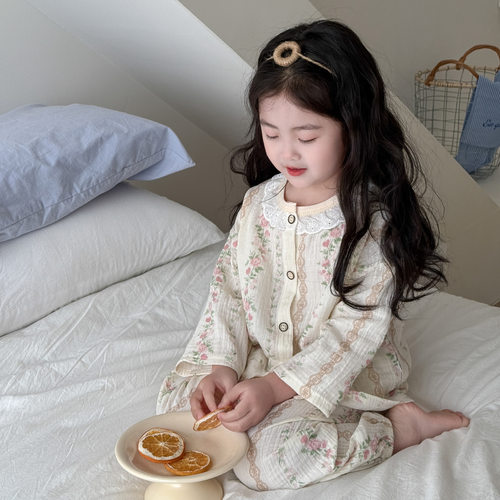 春夏薄款纱布纯棉睡衣家居服