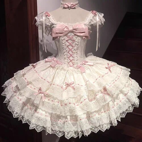花屿蝶Lolita裙子晚礼服芭蕾风升学生日成人礼甜美蛋糕公主裙