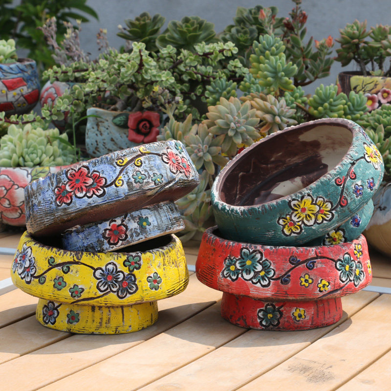 韩式多肉花盆 老桩景德镇风格 手绘手彩大花插创意复古花盆WY768,鲜花速递/花卉仿真/绿植园艺,花盆,淘宝优惠券,粉丝福利购,淘宝优惠卷
