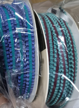 日本MOKUBA条纹弹力褶边带 公主裙娃衣玩具DIY发饰品辅料松紧织带
