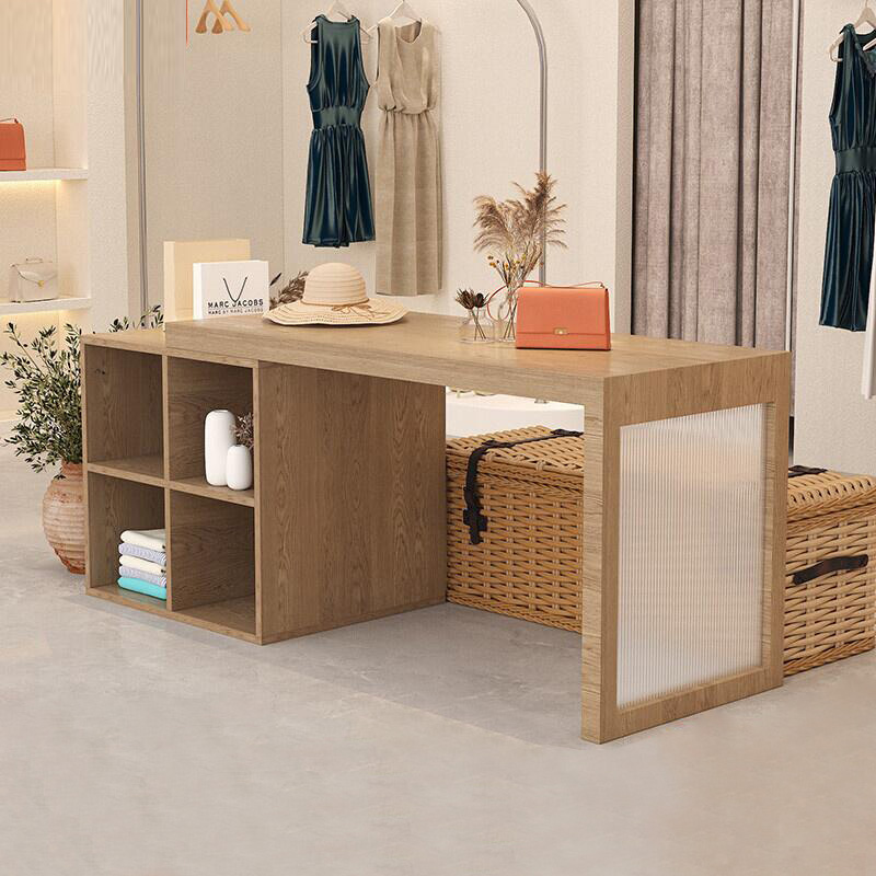 服装店收银台前台小型店铺中岛流水台烤漆展示柜陈列架可伸缩吧台