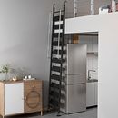 阁楼梯家用加厚铝合金梯子九步十步十一步复式 别墅平台爬高折叠梯