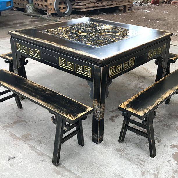 实木八仙桌四方形仿古饭店桌椅四方餐桌老式桌子商用两用桌椅组合,住宅家具,板木餐桌,淘宝优惠券,粉丝福利购,淘宝优惠卷