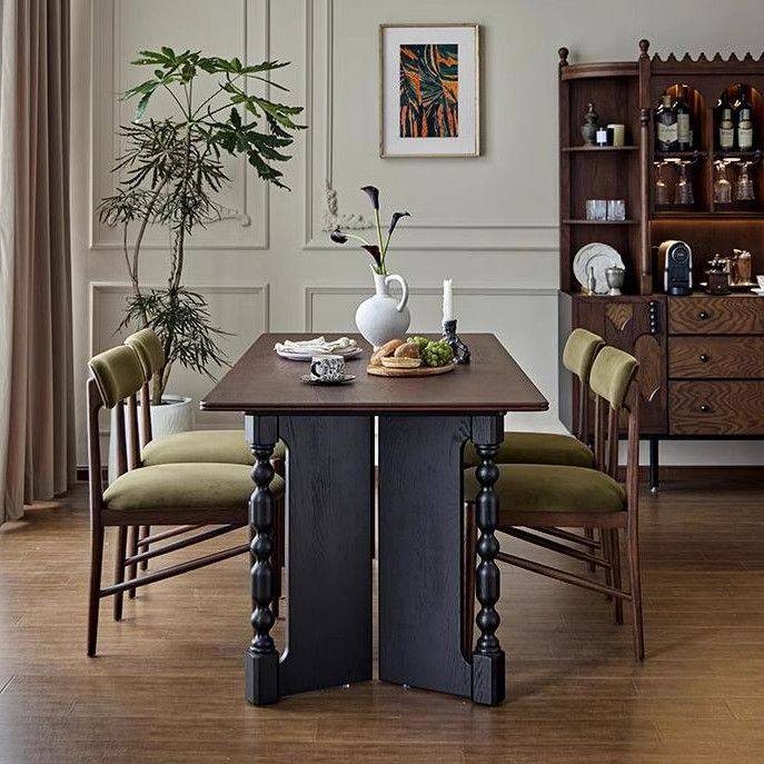 法式复古实木长方形餐桌家用中古风方桌饭桌多功能会议书桌餐厅,住宅家具,板木餐桌,淘宝优惠券,粉丝福利购,淘宝优惠卷