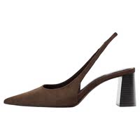 ZA2026 Spring New pointed-toe high-heeled Muller single shoes, retro style, chunky-heeled flip-flops, height-increasing one-strap sandals thumbnail 5