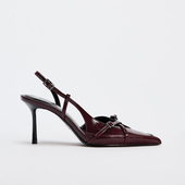 新款 尖头细带高跟单鞋 百搭名媛穆勒鞋 ZA2025春季 一字扣带高跟凉鞋