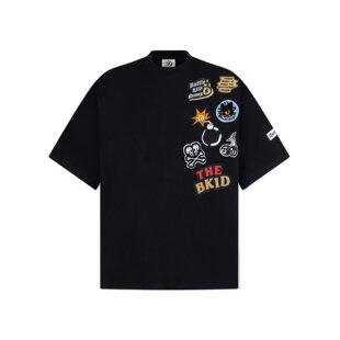 NTBF美式 T恤oversize休闲百搭情侣上衣 潮牌趣味卡通毛巾绣短袖