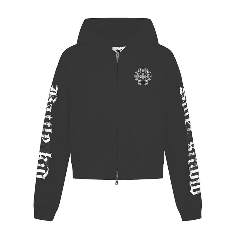 NTBF2026新款美式复古哥特风短款连帽卫衣女秋季宽松拉链外套辣妹