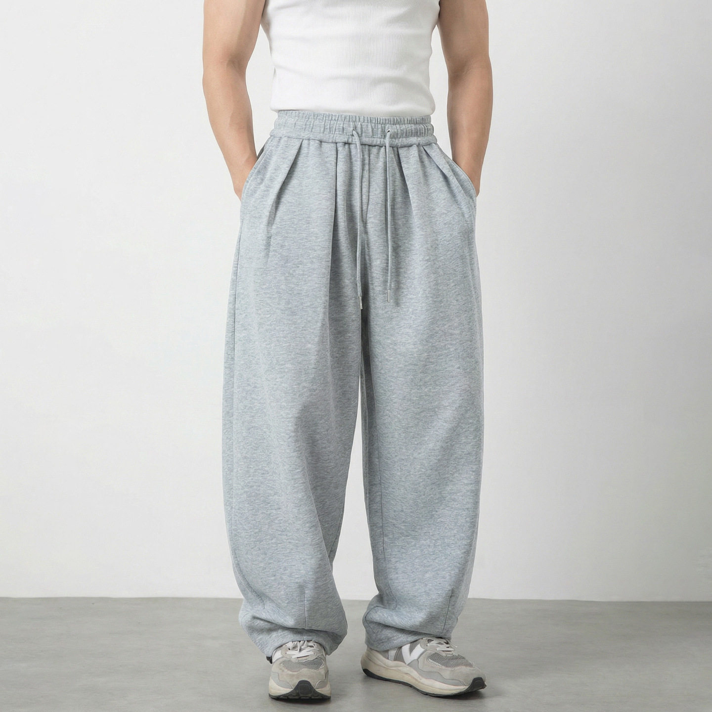 NTBF登山脚口可调廓形打褶休闲男春款美式高街潮牌宽松百搭运动裤