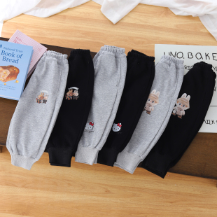 女童开学季裤子春秋款2025新款运动裤束脚卫裤儿童百搭秋装长裤潮