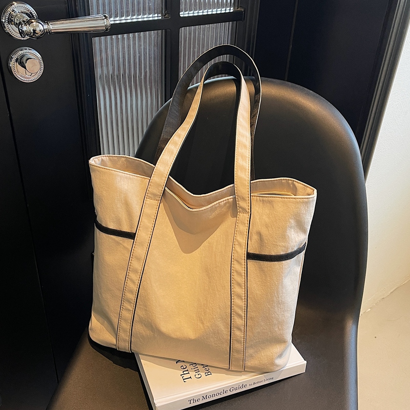 大容量帆布包女2025春夏新款百搭休闲单肩包大学生上课手提托特包