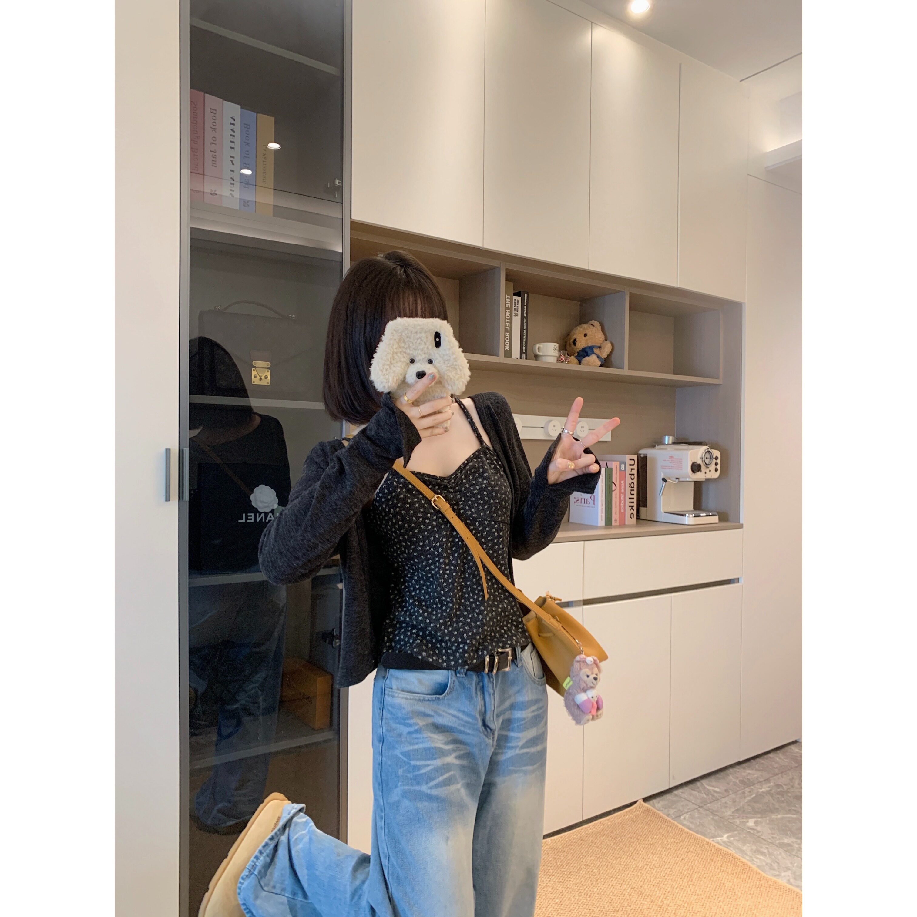 大码胖mm韩系复古碎花吊带背心女独特漂亮小衫显瘦气质甜美两件套
