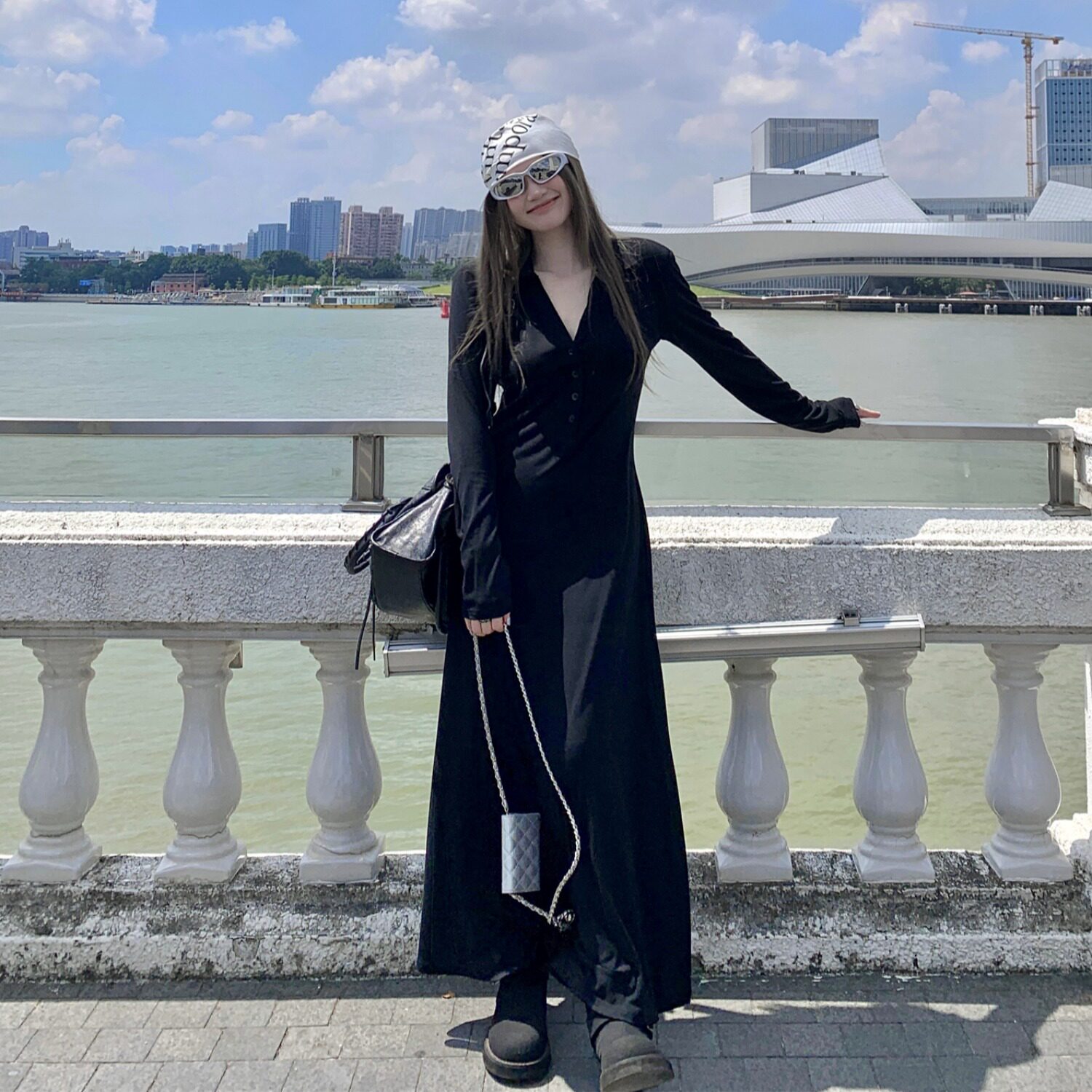 大码胖mm韩版弹力显瘦纯色连衣裙女秋新款气质时尚翻领修身包臀裙