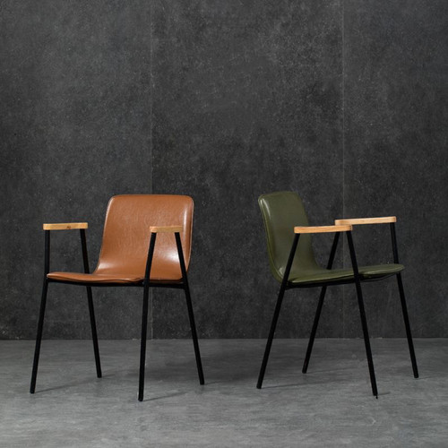 简约靠背餐椅现代设计师酒吧舒适办公凳北欧复古工业风高端咖啡椅