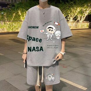 【一套】 初中生套装男生夏装青少年夏季男装帅气学生男孩短袖t恤