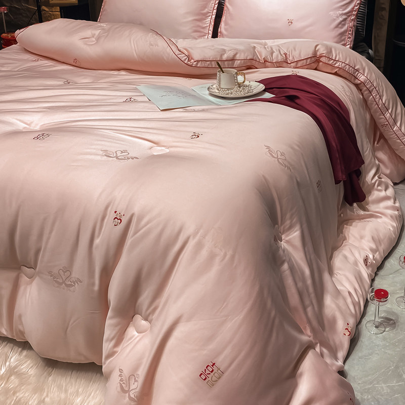 高档结婚棉被子大豆纤维被芯天丝贡缎婚庆秋冬被新婚陪嫁喜被加厚