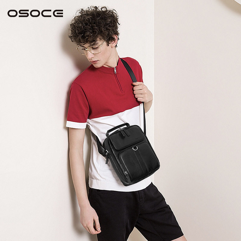 OSOCE男包新款跨境高级感通勤PU斜挎包 时尚百搭女防水耐磨单肩包