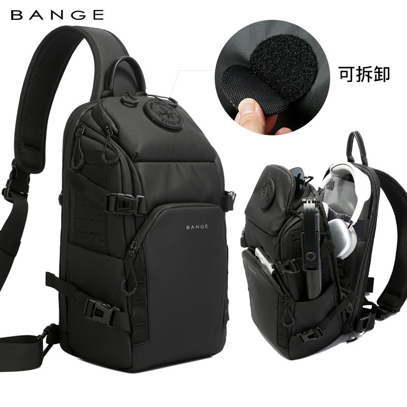 BANGE新品户外骑行胸包男士斜挎包多功能耐磨大容量城市徒步男包