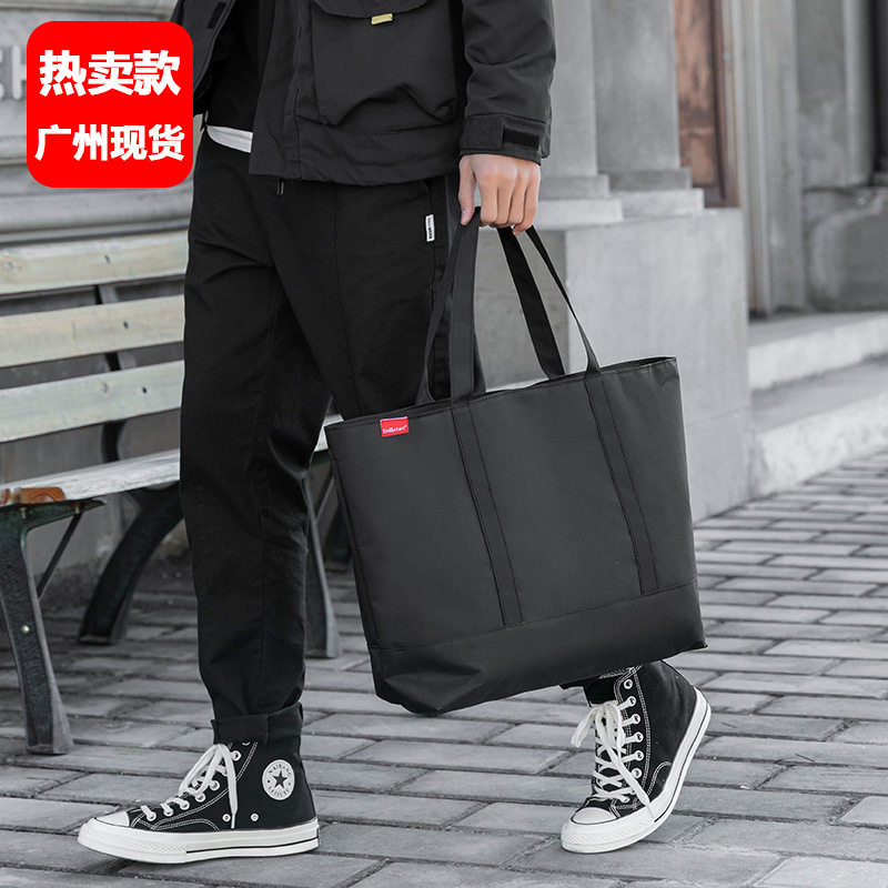 End&start日系工装风潮牌单肩斜挎包女韩版帆布休闲购物袋手提包