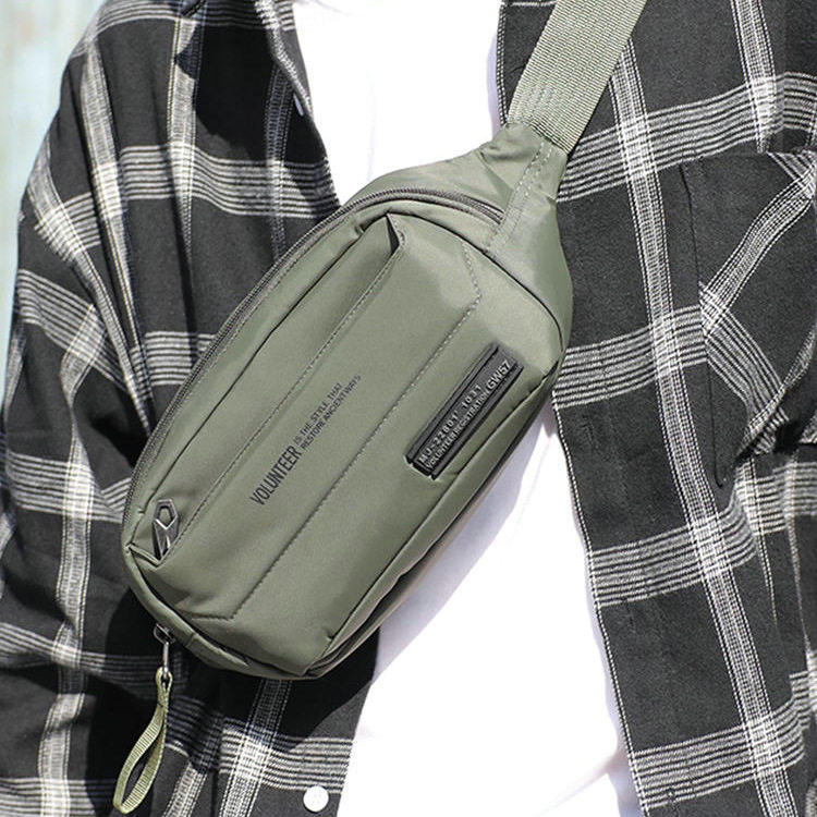 腰包男士防水休闲手机大容量多功能新款跑步运动胸包耐磨收银钱包