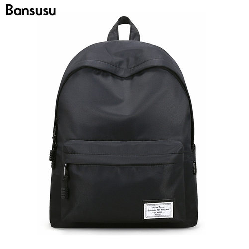 bansusu品牌纯色中性情侣双肩包女2024新款男时尚潮流书包旅行包
